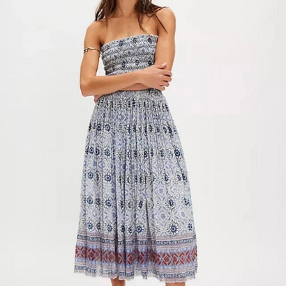 Free People Fp One Ravenna Printed Convertible Maxi Skirt Dress S